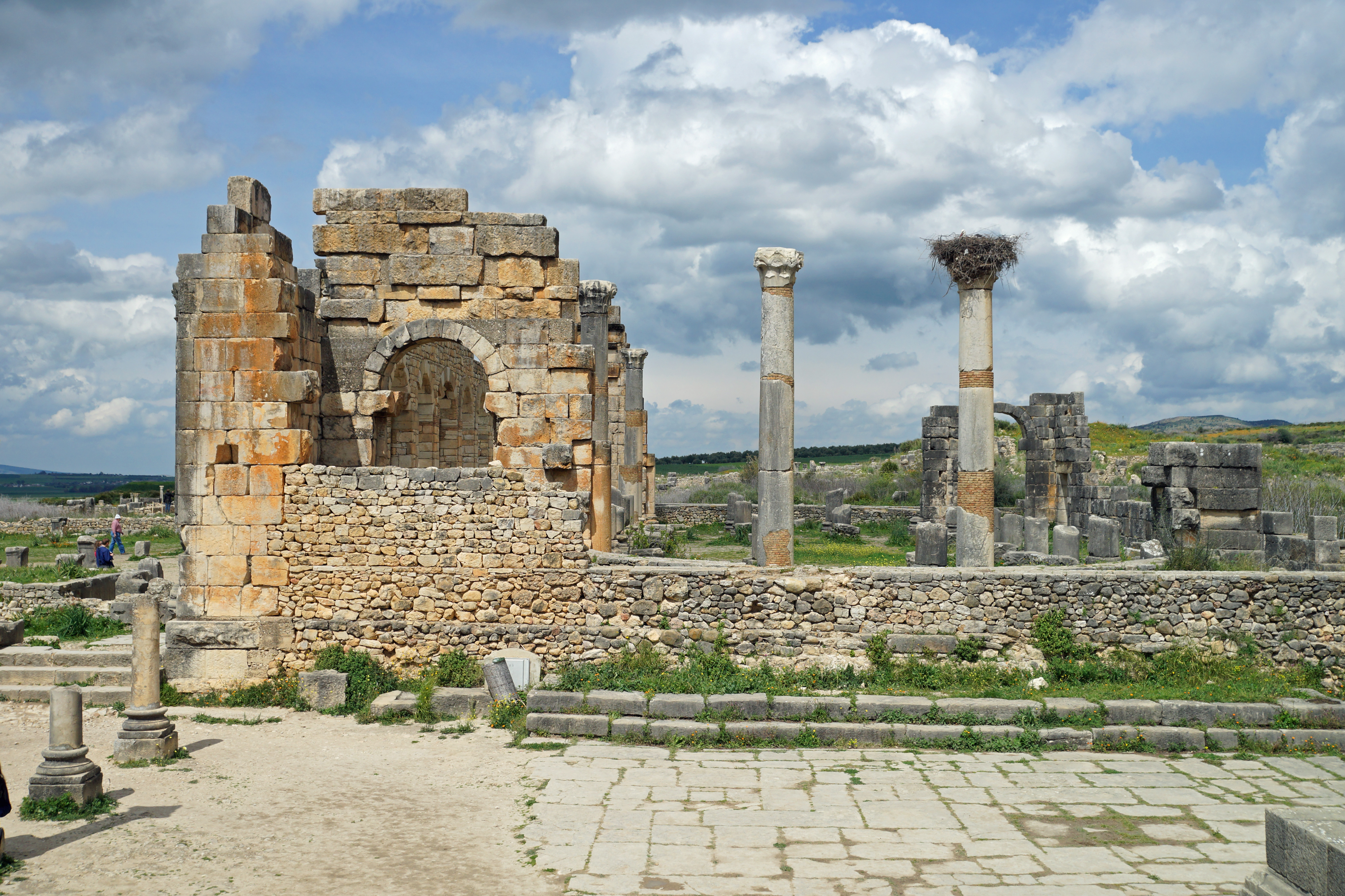 La basilique romaine du site de Volubilis.